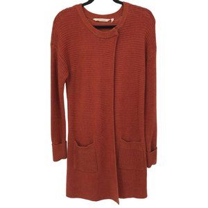 Soft Surroundings Womens Burnt Orange Cardigan Sweater Size Small